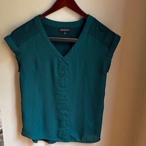 Teal Button-Up Women Top
